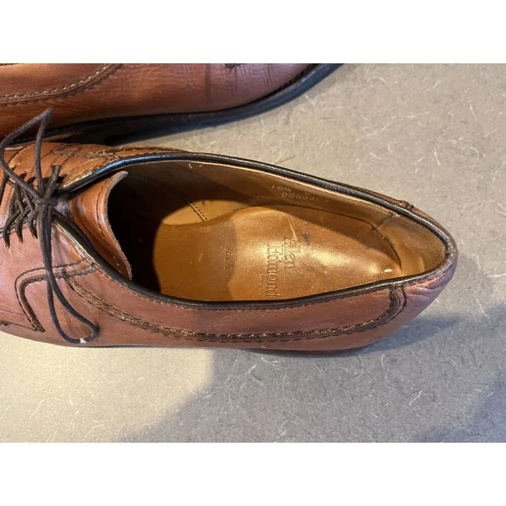 Allen Edmonds USA Walnut Lace up Stock Bridge Shoes, Brown Leather, Size 10.5.